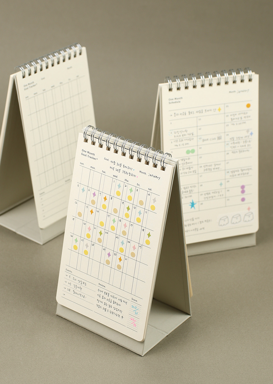 Goal tracker one month (desk)-ivory