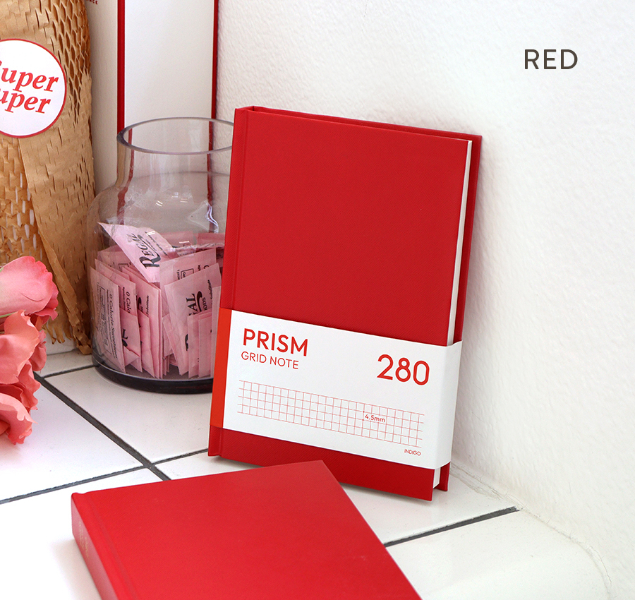 Prism 280 Grid Notebook- Red