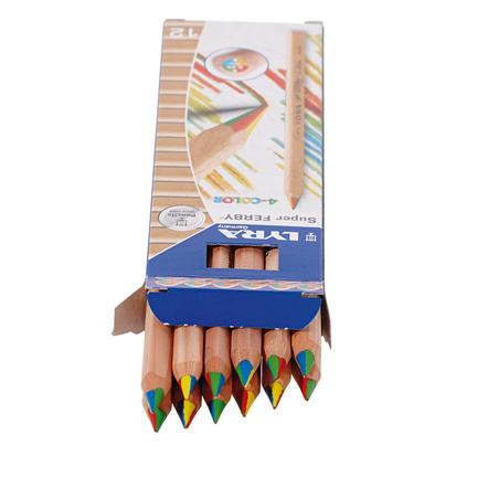 Lyra Super Ferby Unlacquered 4-Color Pencil-Triangular