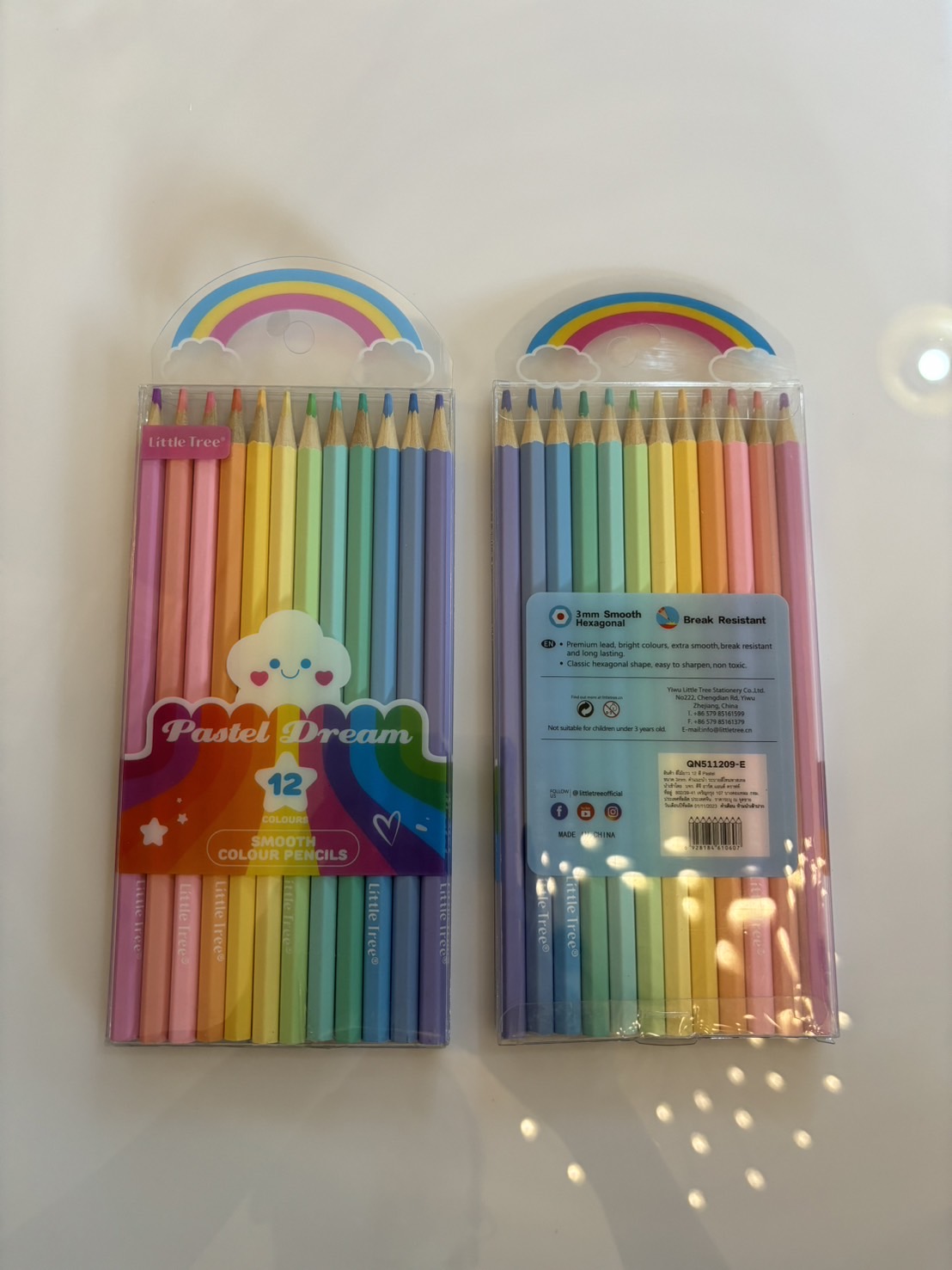 Little Tree สีไม้ยาว 12 สี  Pastel 