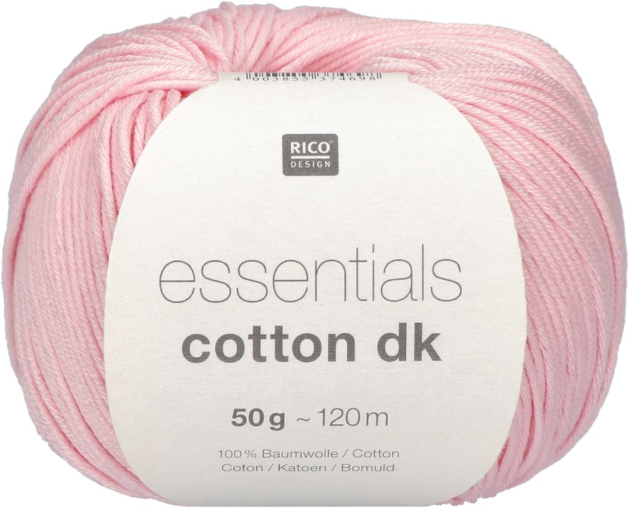 Rico Essentials Cotton DK ไหมถักคอตตอน 100% made in Italy  สีชมพูอ่อน 