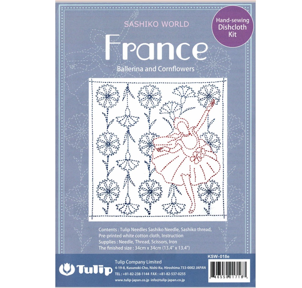 Sashiko World - France: Ballerina and Cornflowers #KSW-018e
