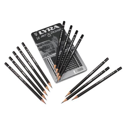 Lyra Art Design Drawing Pencils 6B-4H - 12 Pencils