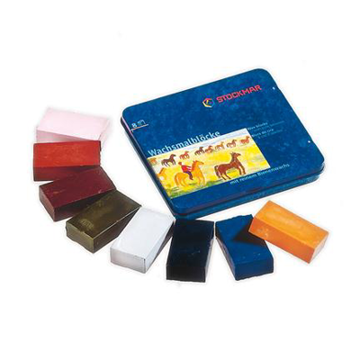 สีเทียนขี้ผึ้งแบบก้อนสี่เหลี่ยม Stockmar wax blocks ass. 8 supplementary colours