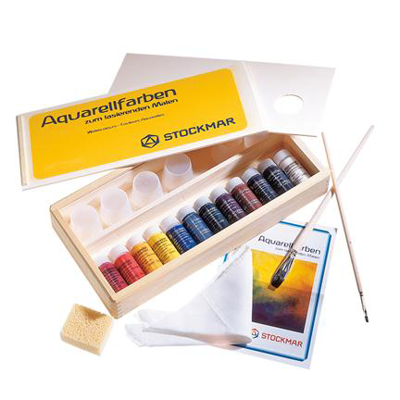 Stockmar Watercolour Paint 12 Asstd  - wooden box