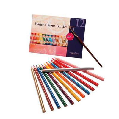 Mercurius Watercolour Pencils - ass. 12 colors +1