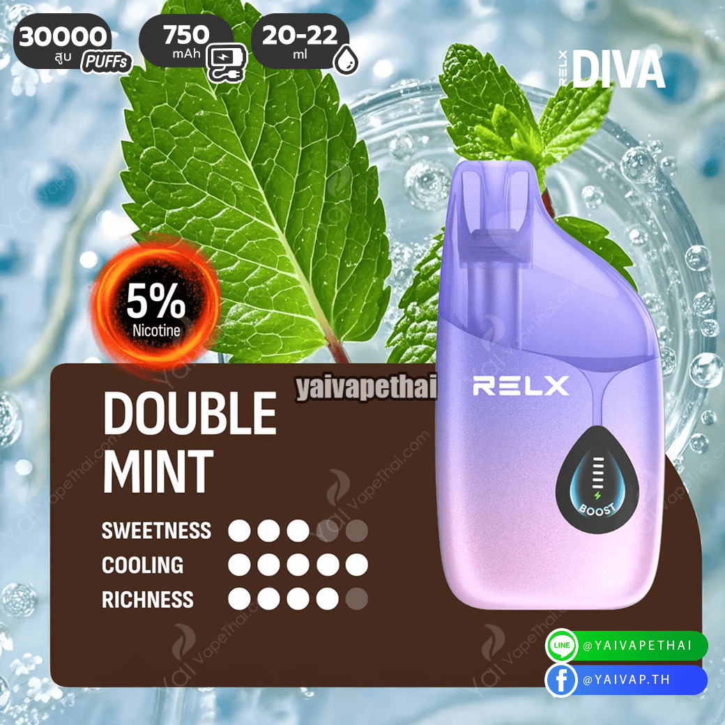 Diva 30k Nic 5%(Double Mint - ดับเบิ้ลมิ้น)