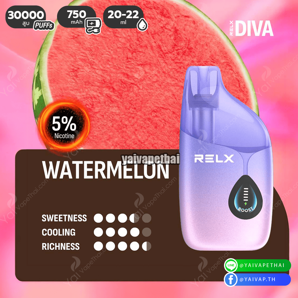 Diva 30k Nic 5%(Watermelon - แตงโม)
