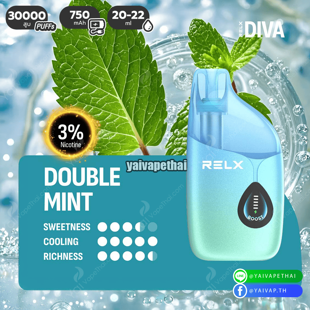 Diva 30k Nic 3%(Double Mint - ดับเบิ้ลมิ้น)