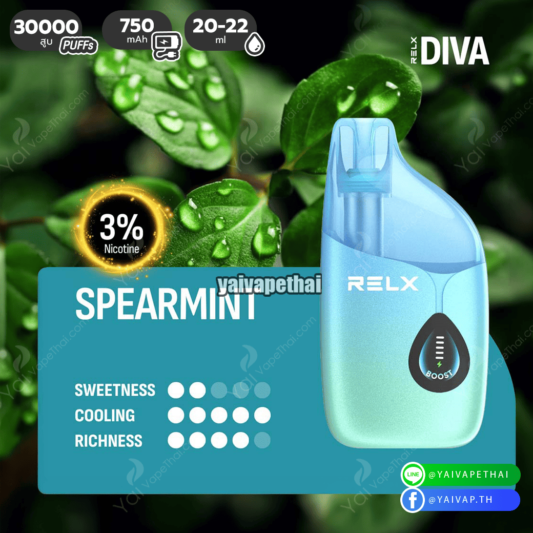 Diva 30k Nic 3%(Spear Mint - สเปียมิ้น)