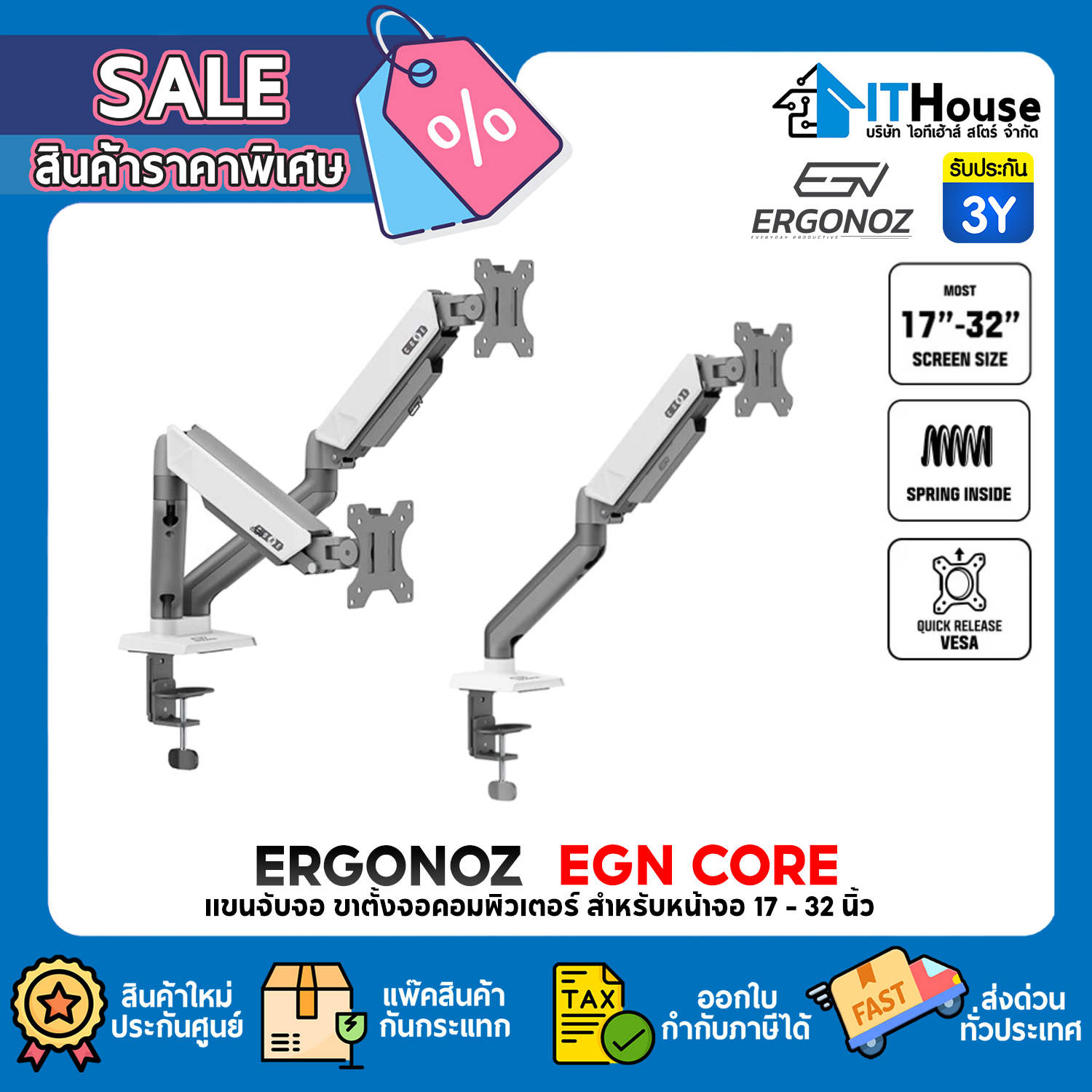 ERGONOZ : MONITOR ARM (EGN-CORE-S-G) #3Y — รูปที่ 1 จาก 6