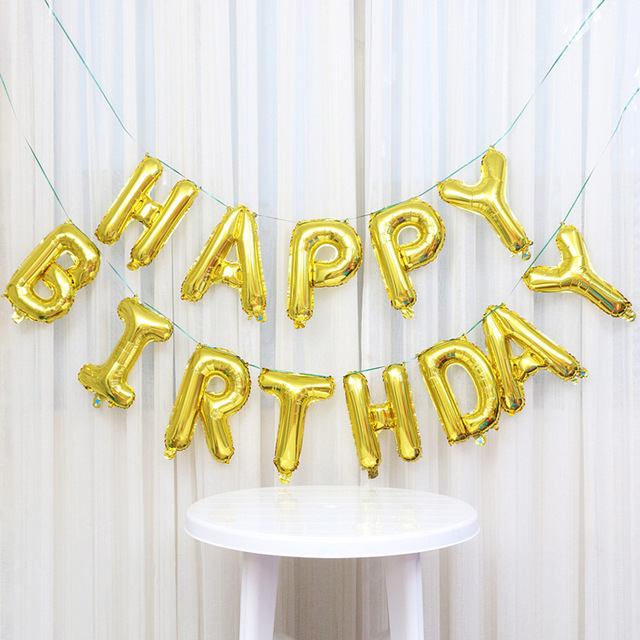 ลูกโป่งตัวอักษร ชุด Happy Birthday สี Gold