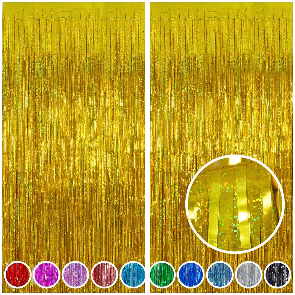 ม่านฟอยล์ ปาร์ตี้ ขนาด 1 x 2.5 m laser : gold