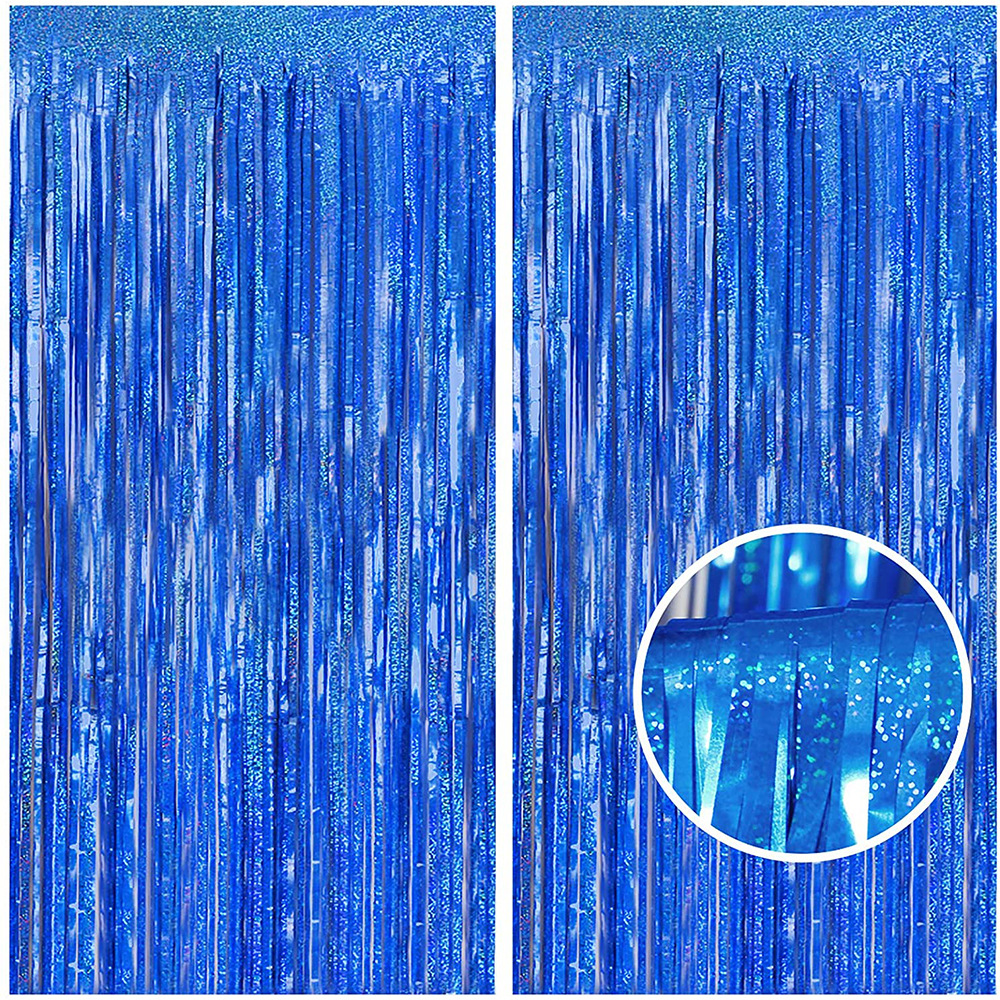 ม่านฟอยล์ ปาร์ตี้ ขนาด 1 x 2.5 m laser : blue