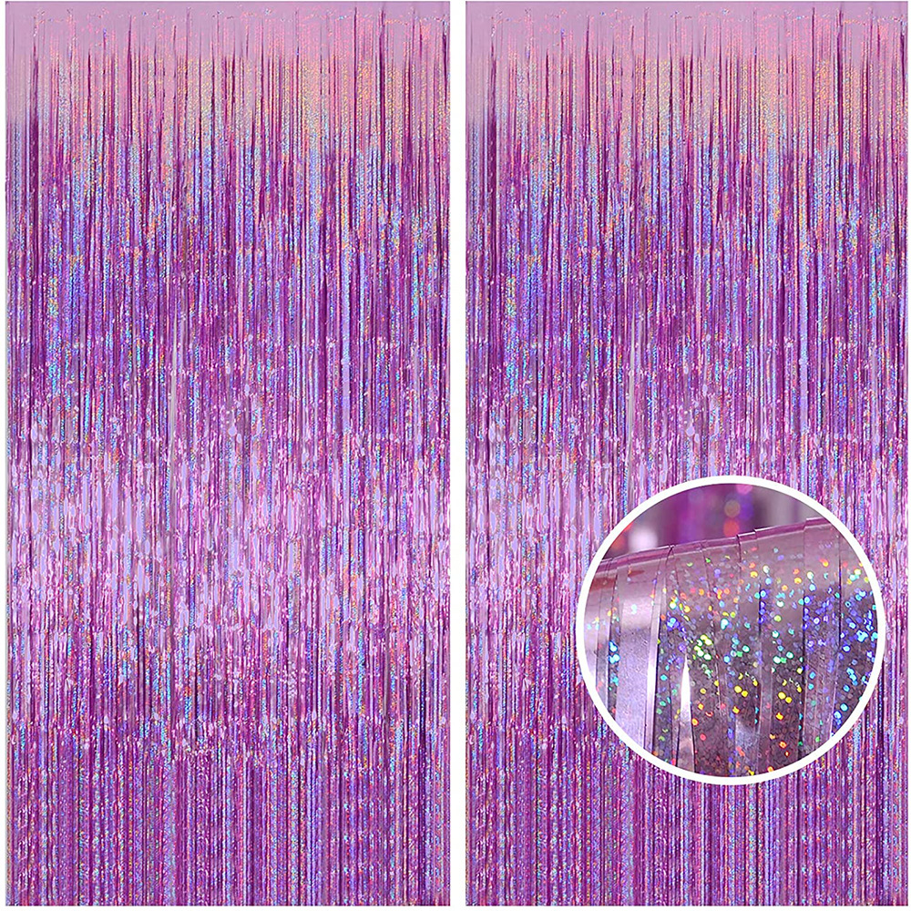 ม่านฟอยล์ ปาร์ตี้ ขนาด 1 x 2.5 m laser : pink
