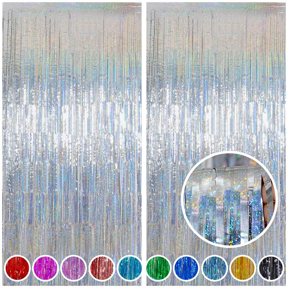 ม่านฟอยล์ ปาร์ตี้ ขนาด 1 x 2.5 m laser : silver