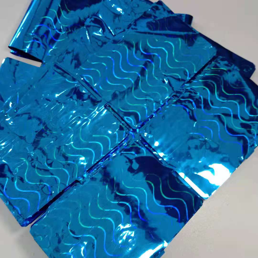 ม่านฟอยล์ foil curtain สี Blue (ระลอกคลื่น) (แบบเหลี่ยม)