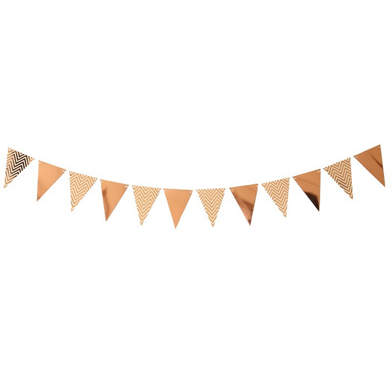 ธงราวเชือก สามเหลี่ยม สี โรสโกลด์