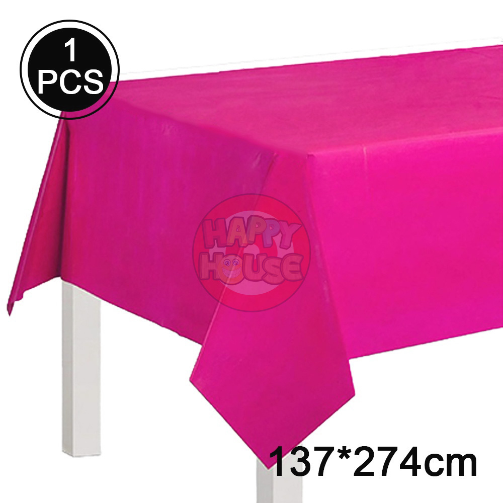 ผ้าปูโต๊ะ 137 x 274 cm. สีชมพูเข้ม