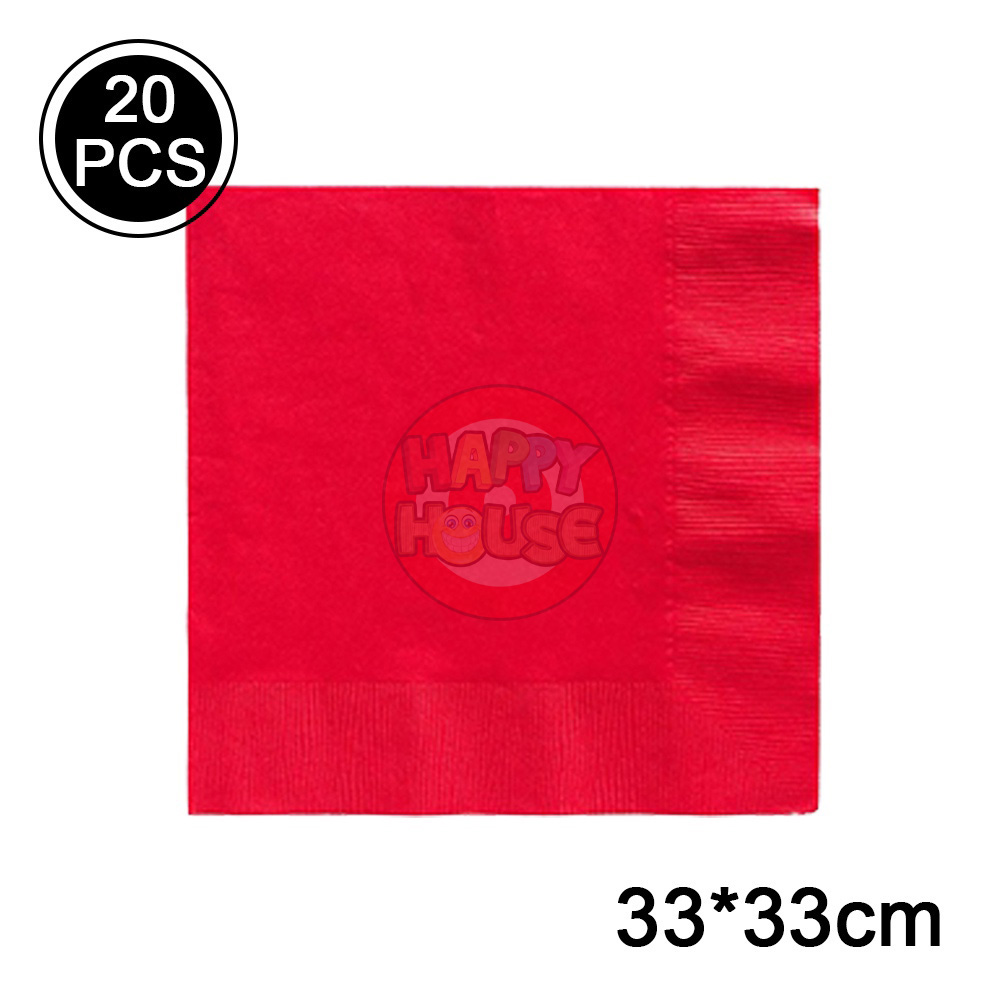 ทิชชู่ 33 x 33 cm. (แพ็ค 20 แผ่น) สีแดง