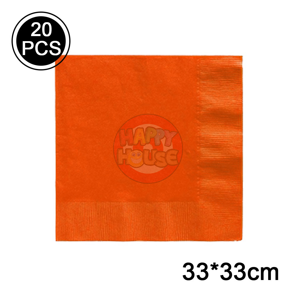 ทิชชู่ 33 x 33 cm. (แพ็ค 20 แผ่น) สีส้ม