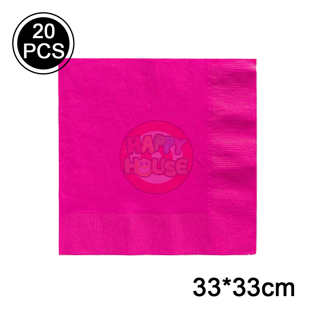 ทิชชู่ 33 x 33 cm. (แพ็ค 20 แผ่น) สีชมพูเข้ม