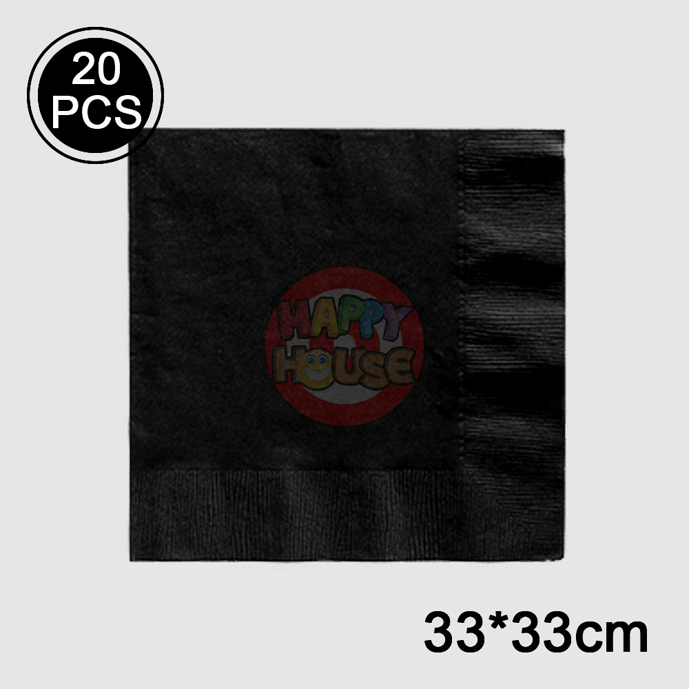 ทิชชู่ 33 x 33 cm. (แพ็ค 20 แผ่น) สีดำ