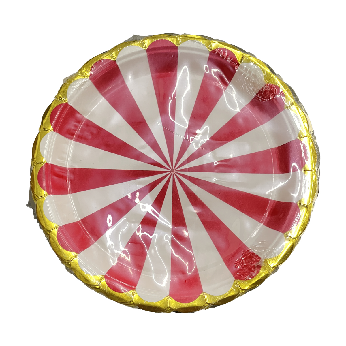 จานกระดาษ 7 นิ้ว (แพ็คละ 10 ใบ) สีแดงขาว