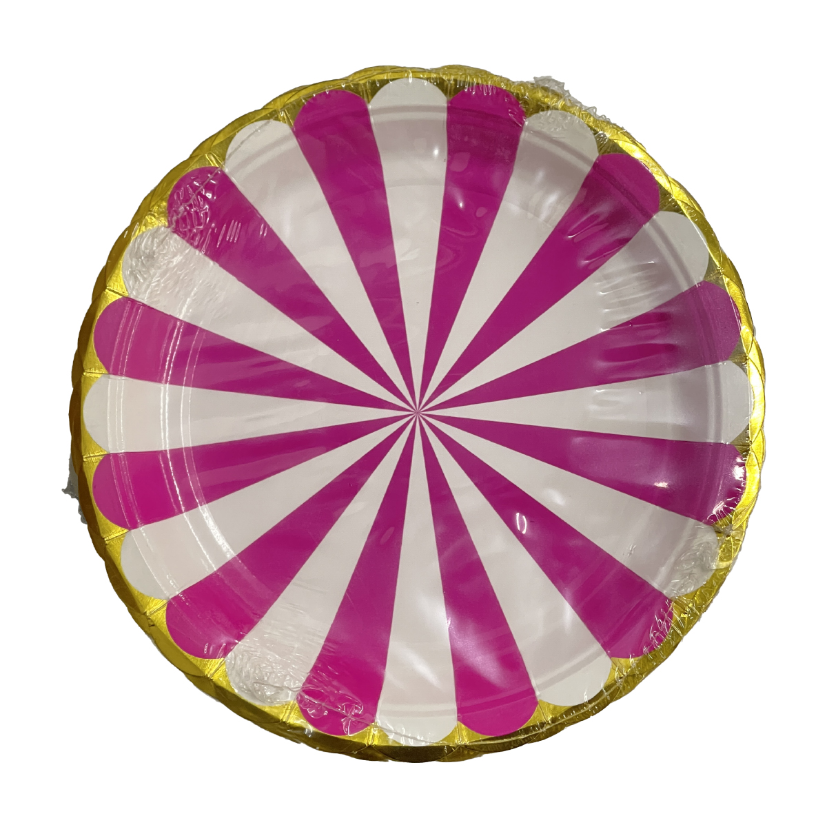 จานกระดาษ 7 นิ้ว (แพ็คละ 10 ใบ) ชมพูขาว