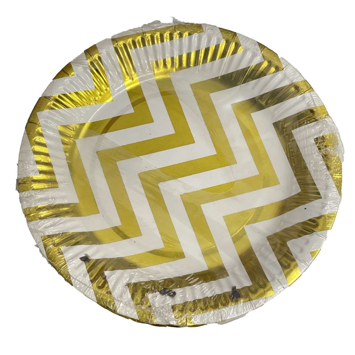 จานกระดาษ 7 นิ้ว (แพ็คละ 10 ใบ) ทองขาว