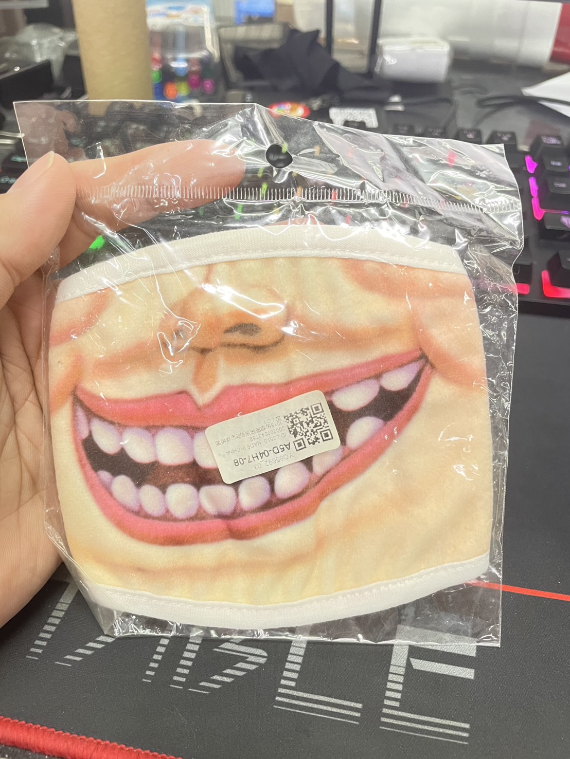 หน้ากากแมสแฟนซีกันฝุ่นได้จริง (หน้าการ์ตูนยิ้ม)