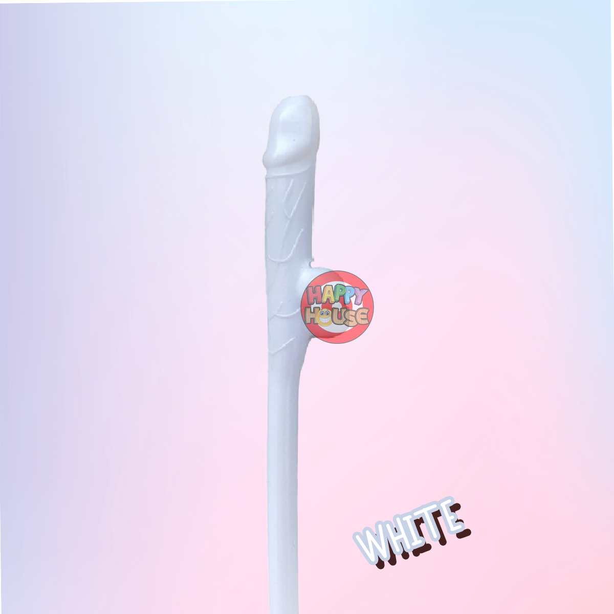  หลอดพลาสติก รูปทรงกระจู๋ 1 ชิ้น สีขาว 