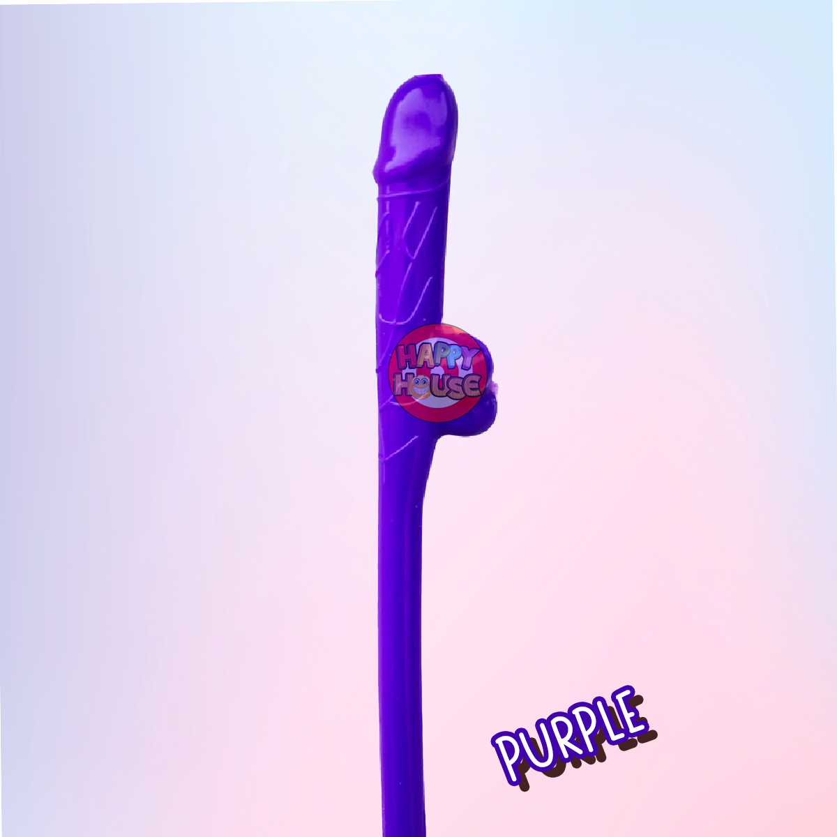  หลอดพลาสติก รูปทรงกระจู๋ 1 ชิ้น สีม่วง 