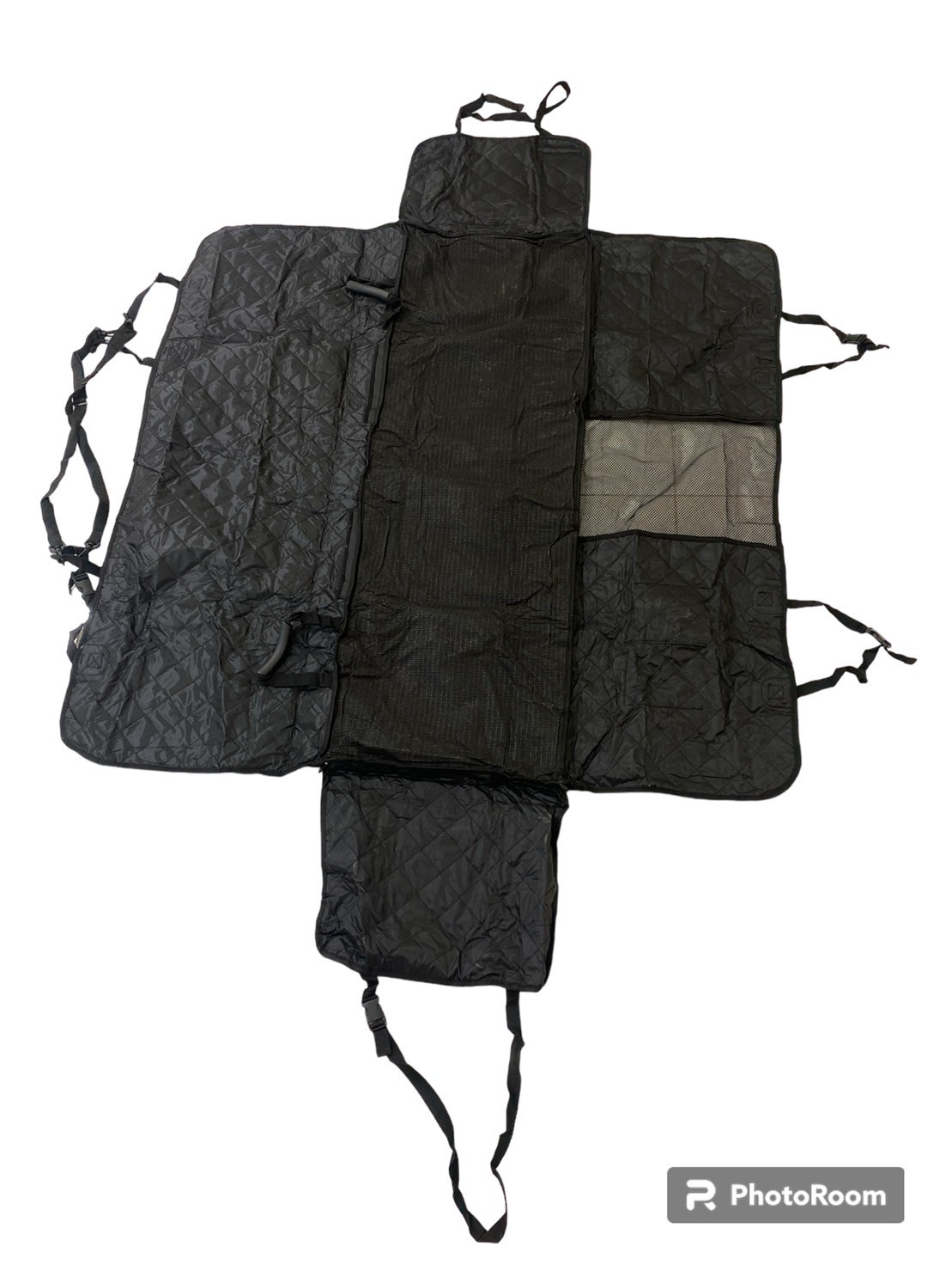 เสื่อรถสำหรับสัตว์เลี้ยงสุนัขที่นั่งด้านหลัง รุ่น (02) สีดำ กระเป๋าเข็มขัด 