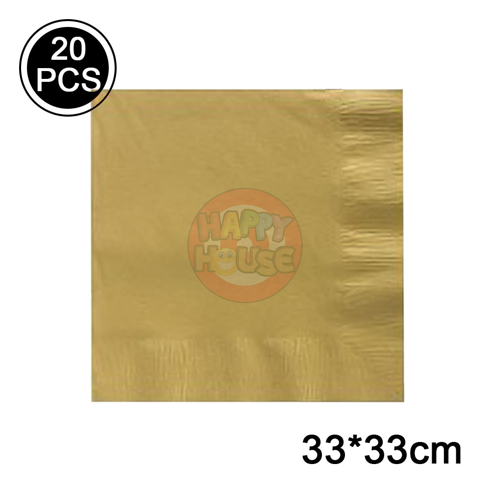 ทิชชู่ 33 x 33 cm. (แพ็ค 20 แผ่น) สีทอง	