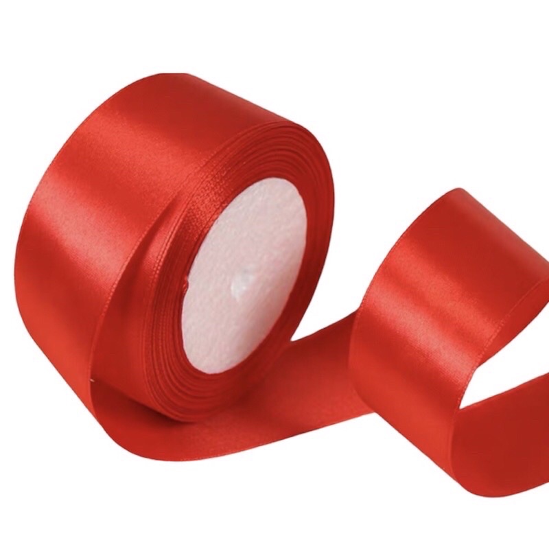 ริบบิ้นผ้าแดงDL 8MM		