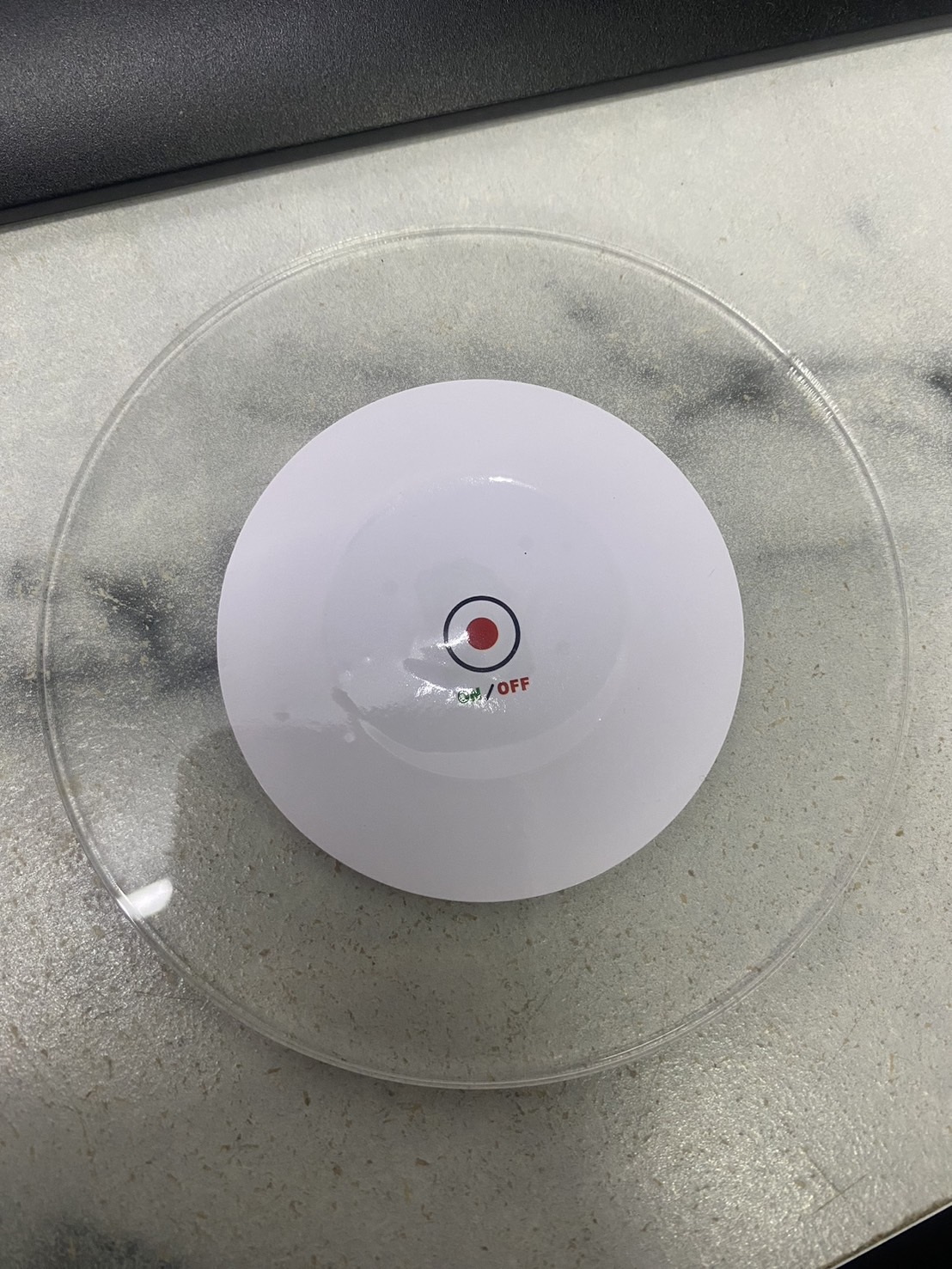 จานรองแก้ว LED อะคริลิค แบบบาง กลม (ไม่มีไฟ) 