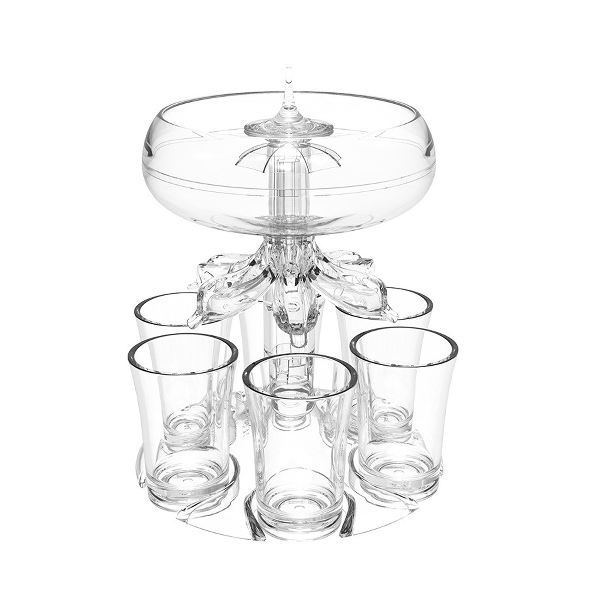 ที่รินช็อต 6 หัว พร้อมแก้วช็อต 6 ใบ DOLPHIN SIPHON