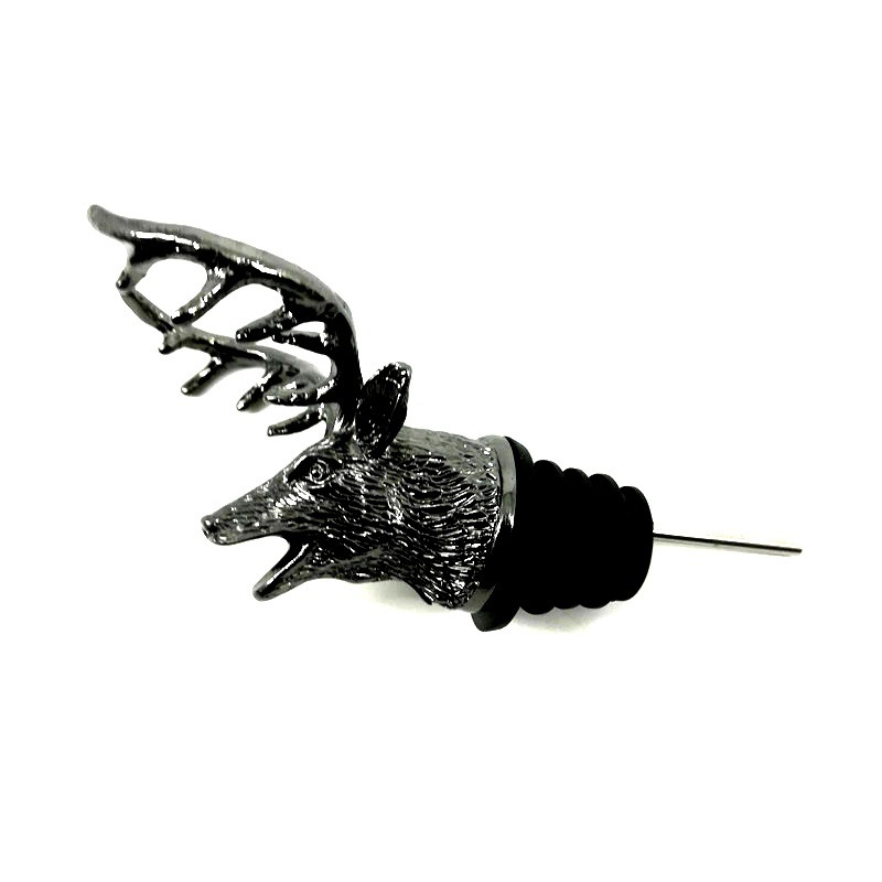 จุกรินเหล้า สแตนเลส หัวกวาง Pourer Stainless สี ดำ