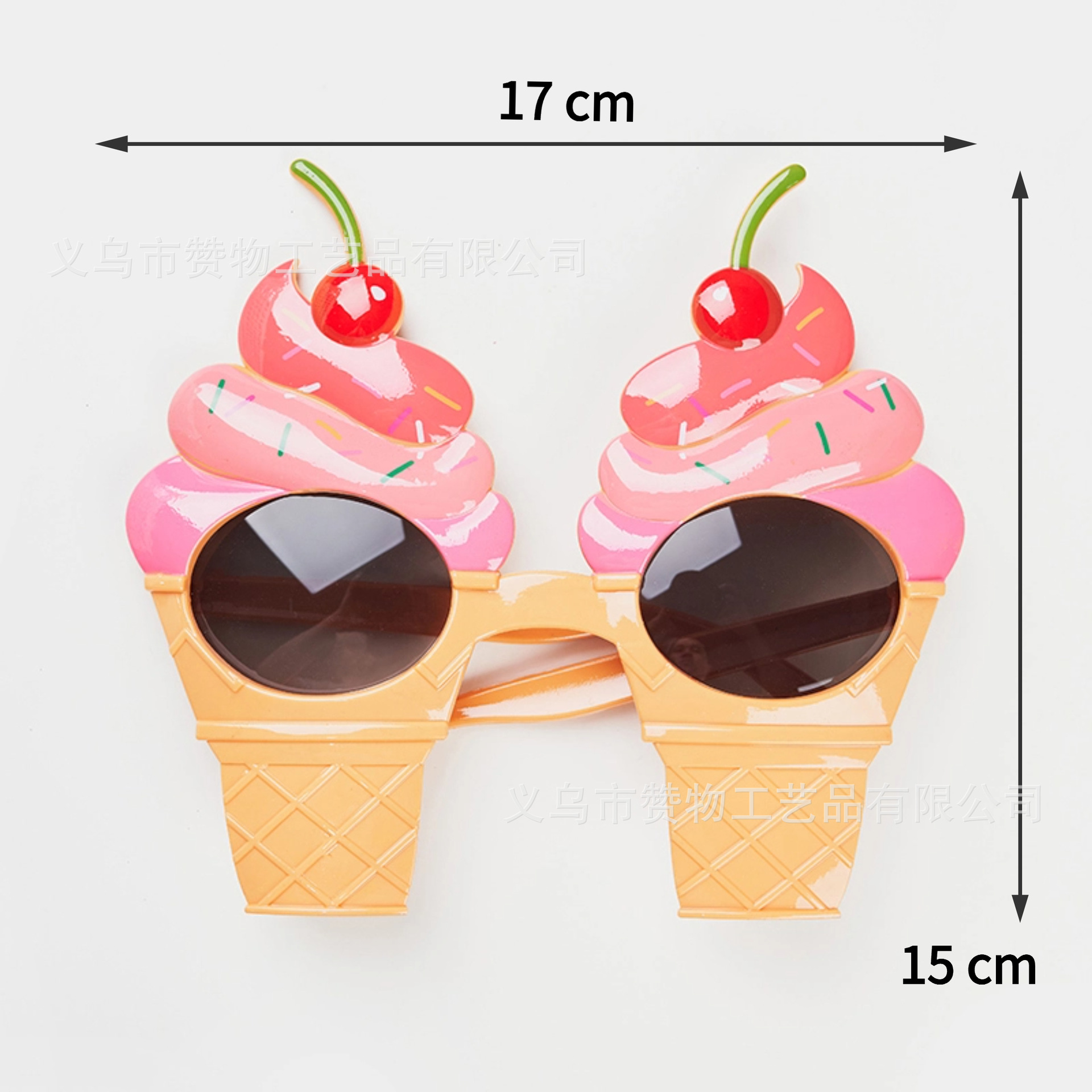 แว่นตาแฟนซี ปาร์ตี้ พลาสติก ลวดลาย Model : 25	Cherry Ice Cream		