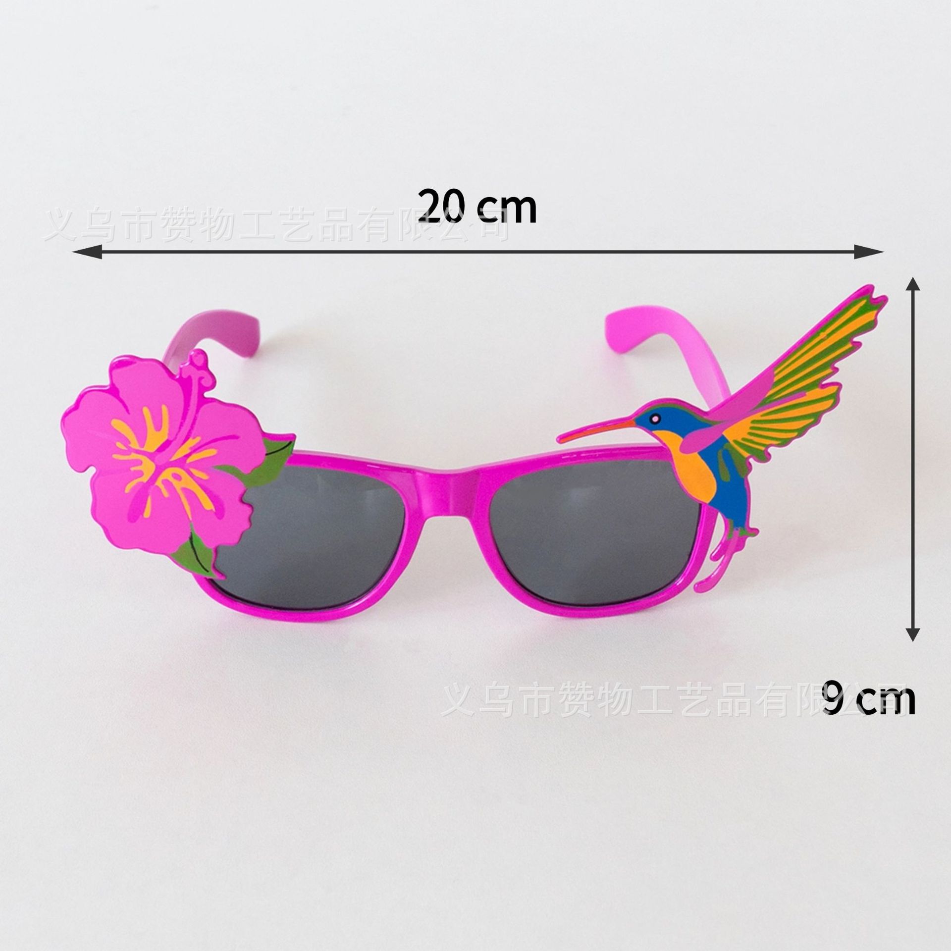 แว่นตาแฟนซี ปาร์ตี้ พลาสติก ลวดลาย Model : 38	Purple flowers and birds		