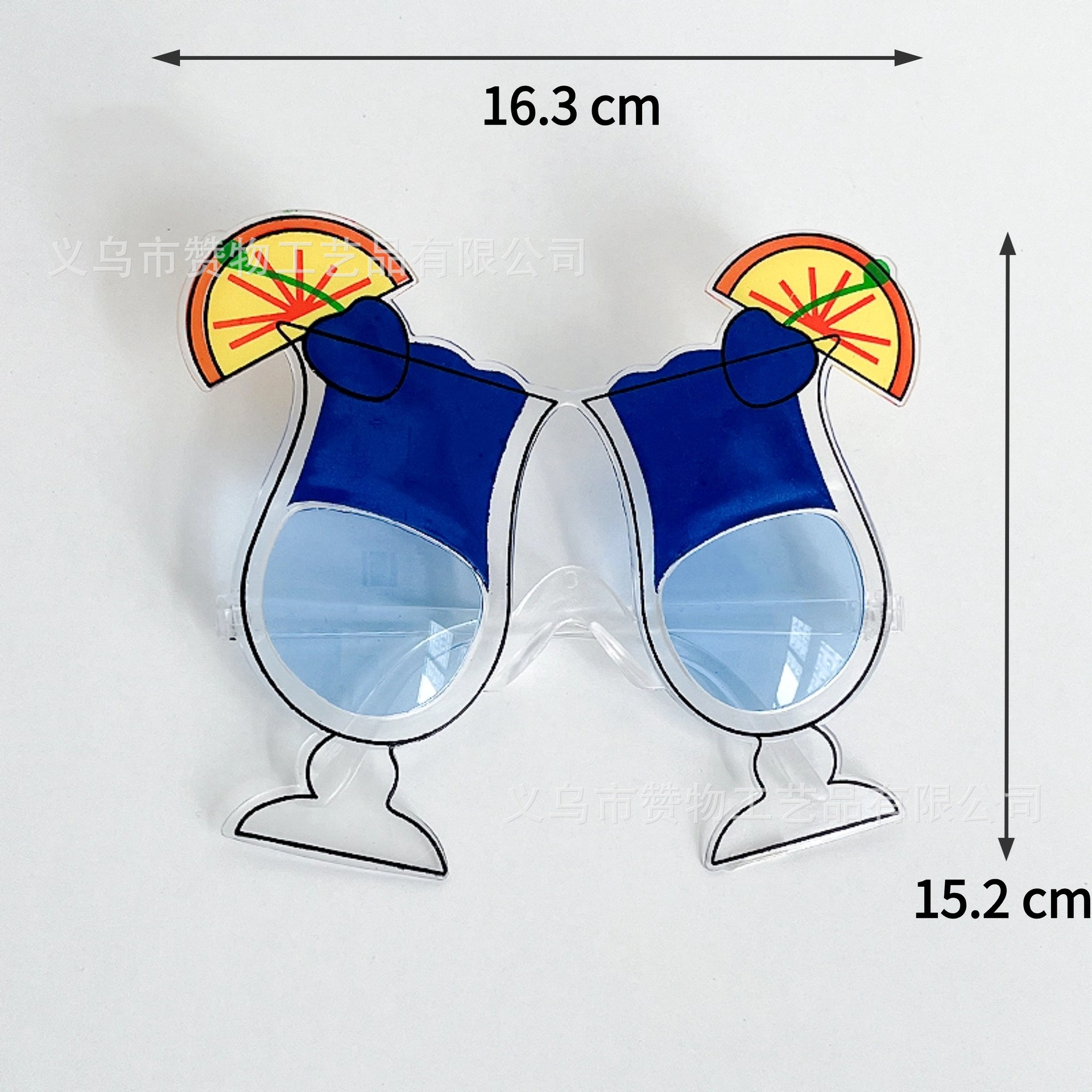 แว่นตาแฟนซี ปาร์ตี้ พลาสติก ลวดลาย Model : 45	Blue wine glass	