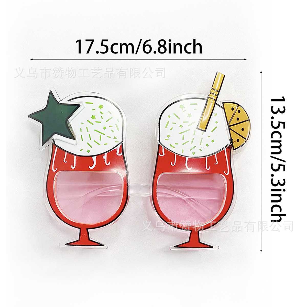 แว่นตาแฟนซี ปาร์ตี้ พลาสติก ลวดลาย Model : 53	Red wine glass	