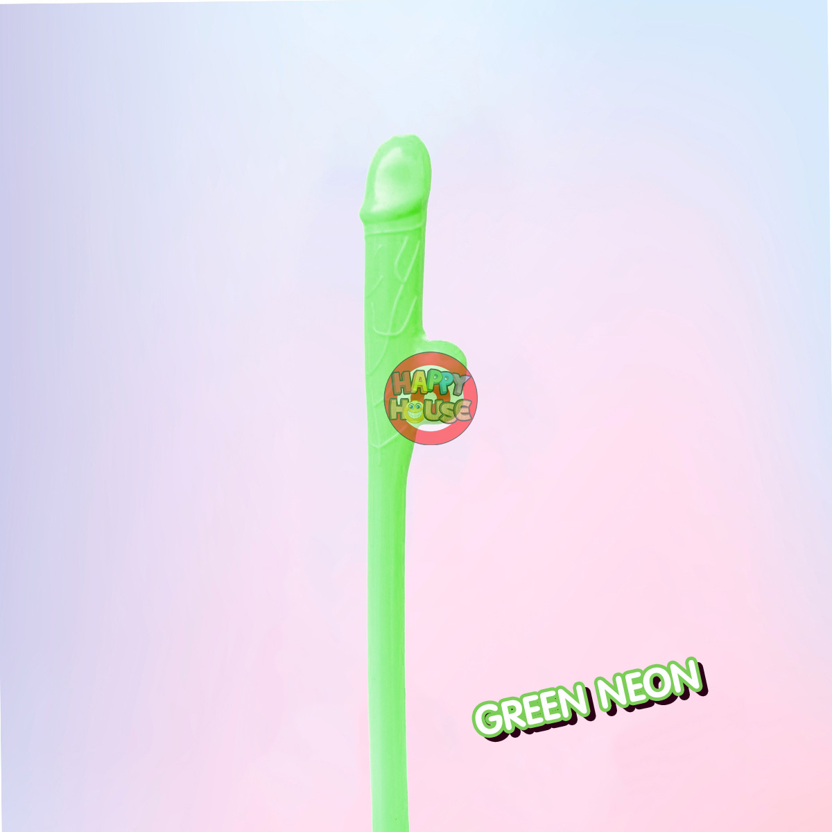  หลอดพลาสติก รูปทรงกระจู๋ 1 ชิ้น สีเขียวอ่อน