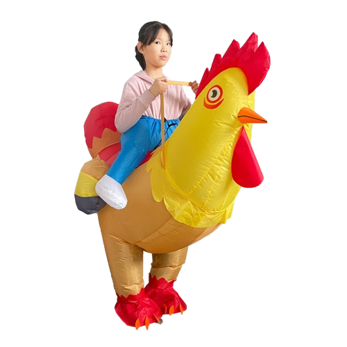 ชุดพองลม ขี่ไก่ขาว เด็กโต (120-150cm height) Medium Colewing Rooster 