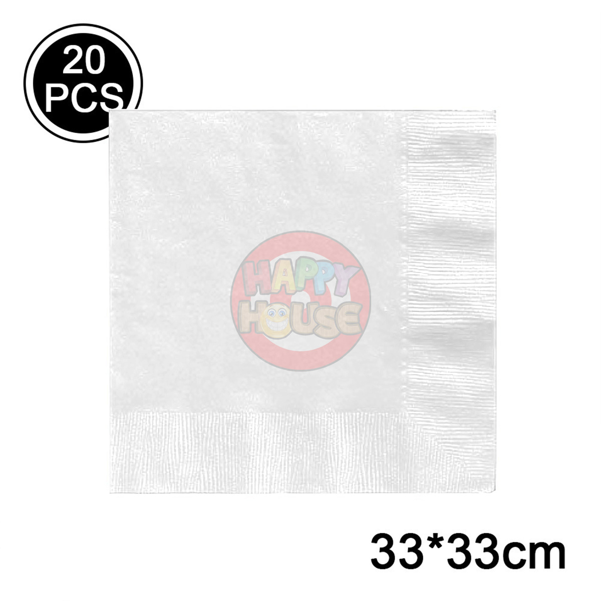 ทิชชู่ 33 x 33 cm. (แพ็ค 20 แผ่น) ขาว