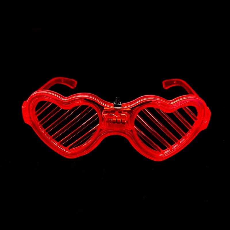 แว่นเรืองแสง LED Luminous glasses หัวใจ สีแดง