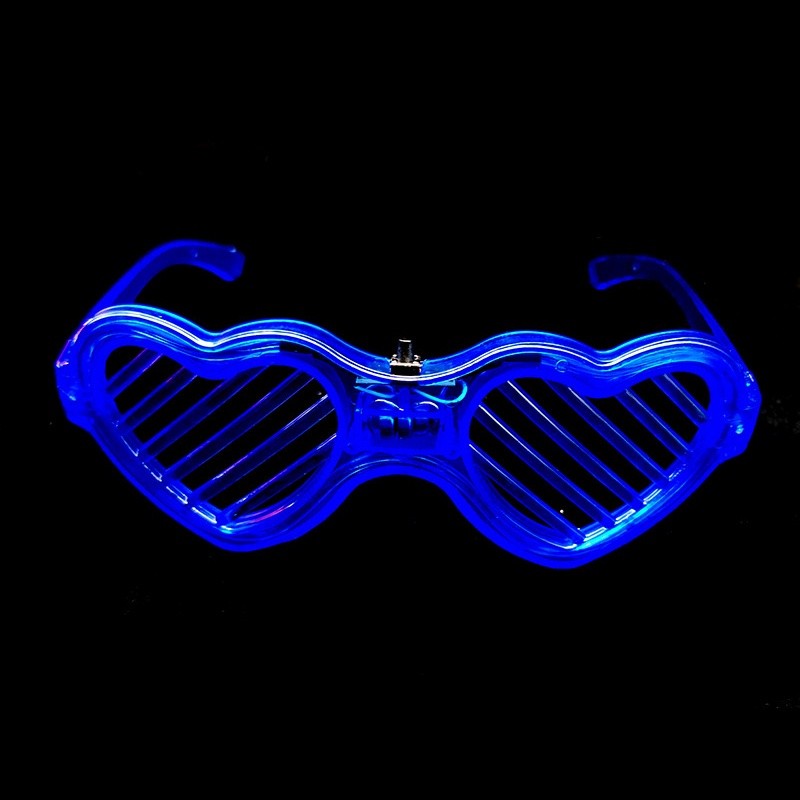 แว่นเรืองแสง LED Luminous glasses หัวใจ สีน้ำเงิน