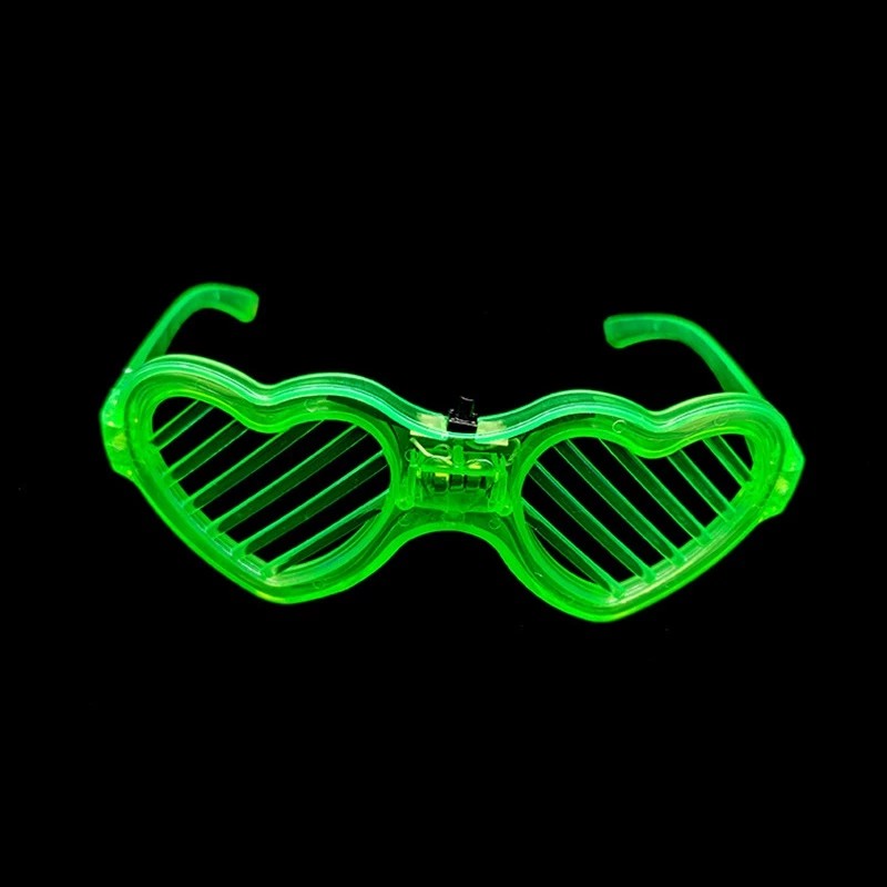 แว่นเรืองแสง LED Luminous glasses หัวใจ สีเขียว