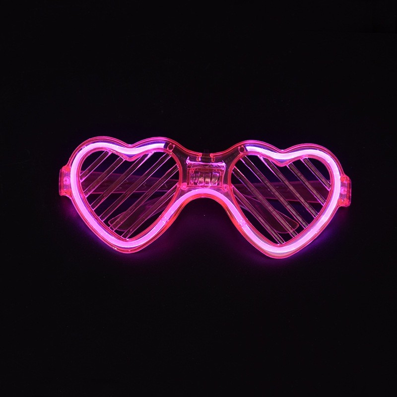 แว่นเรืองแสง LED Luminous glasses หัวใจ สีชมพู